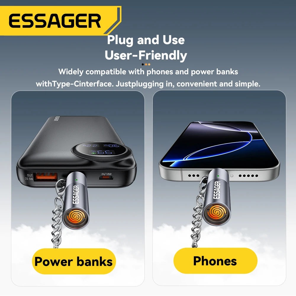⚡ ESSAGER™ Type-C Electric Lighter — Windproof, Rechargeable, and Sleekly Engineered