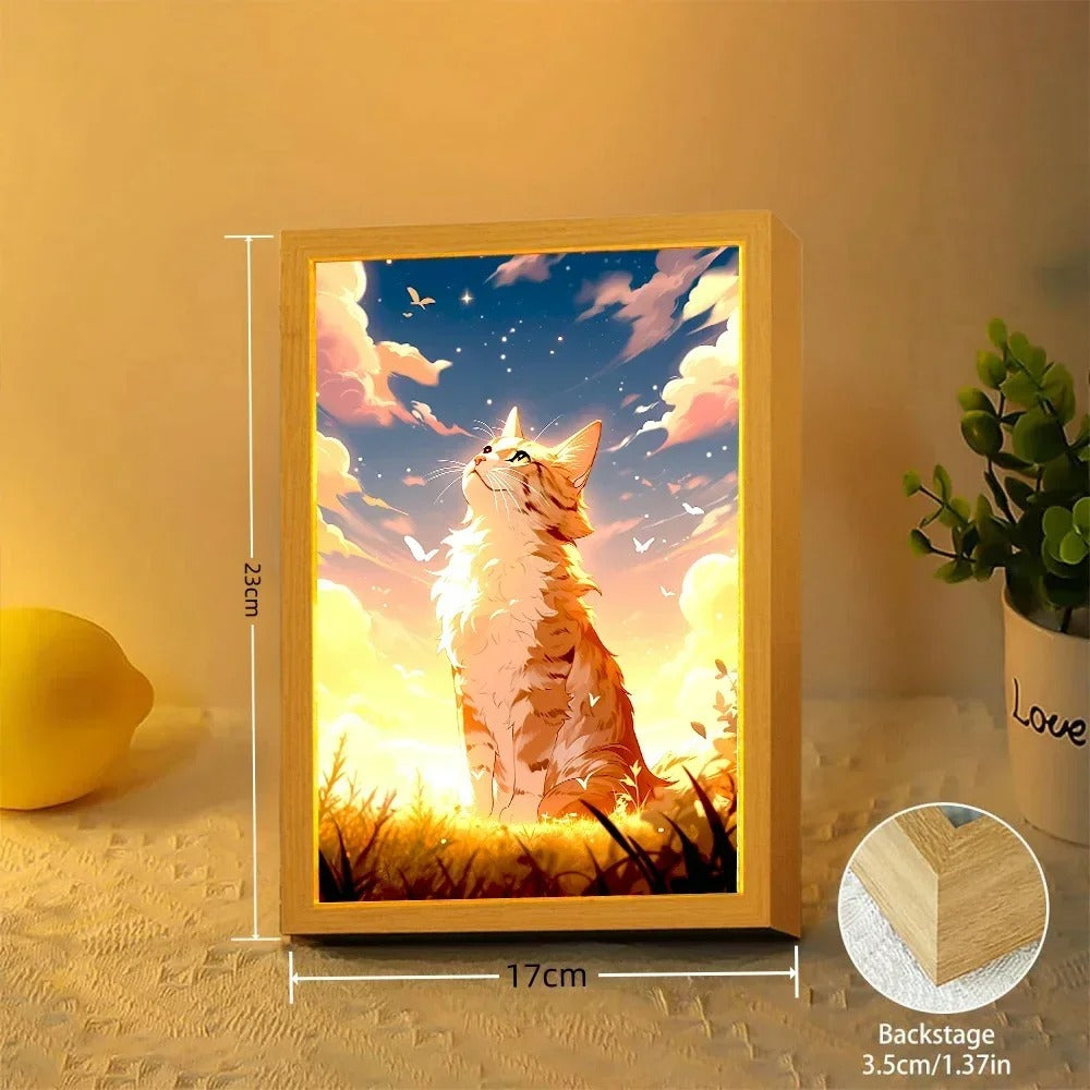 🐾✨ The Cat LED Light Frame Collection – Where Whiskers Meet Wonder! 🌙💛