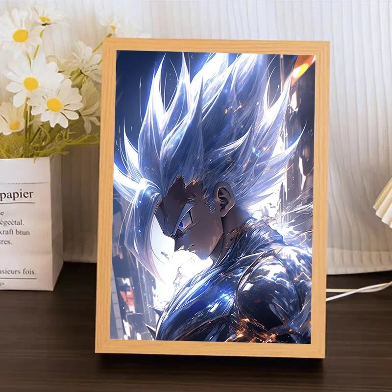 ⚡🔥 Super Saiyan LED Light Frame – Bring Your Favorite Heroes to Life! 💥🌌
