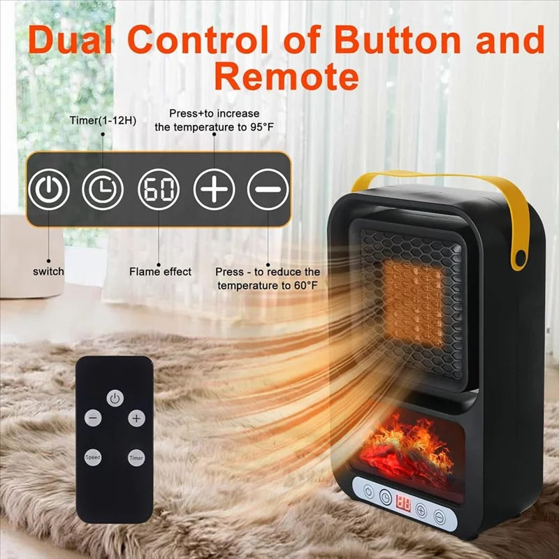 🔥 EmberGlow™ Smart Portable Heater — Cozy Heat with Realistic Flame Ambience