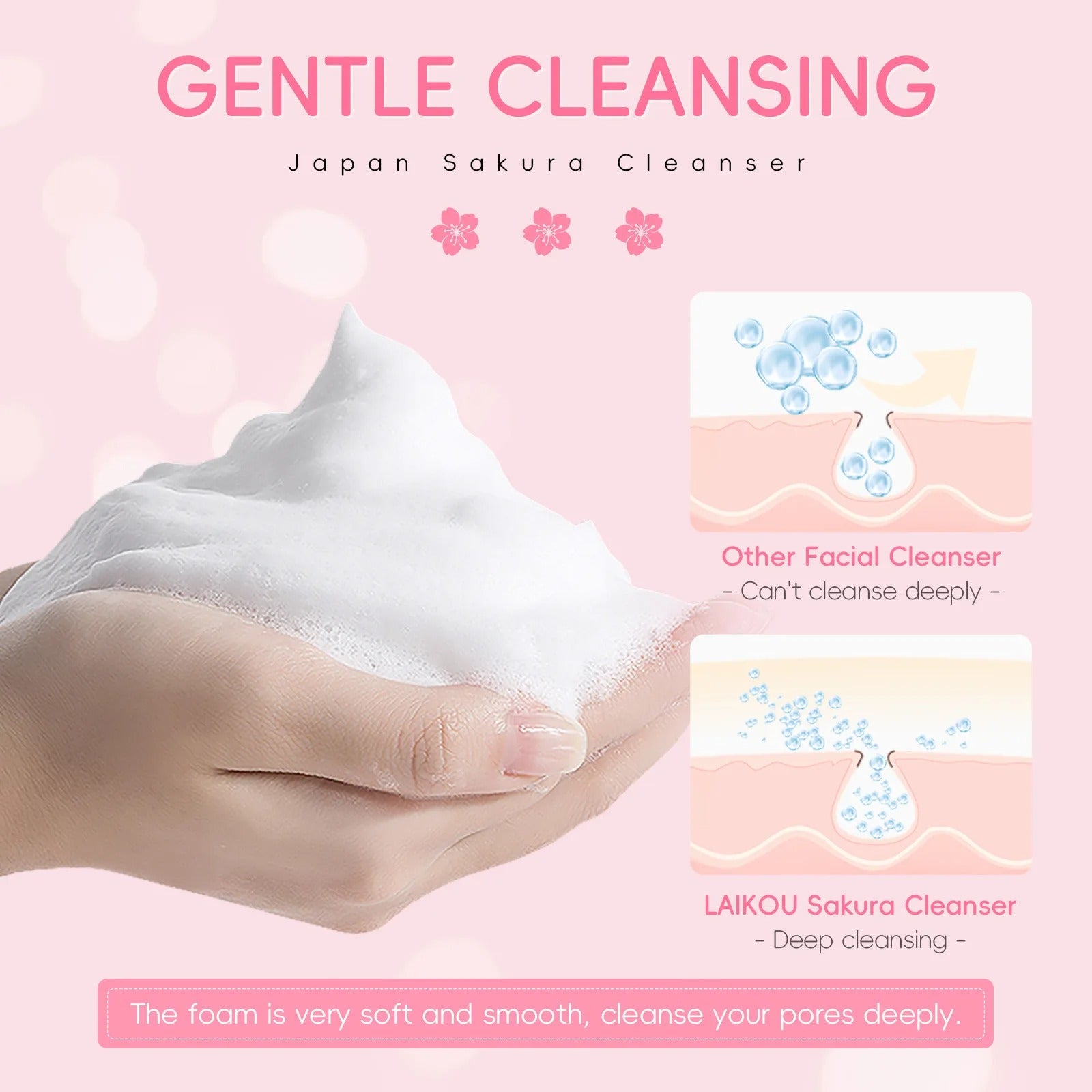 🌸 Japan Sakura Cleanser — Deeply Clean, Softly Glow