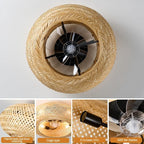 Woven Bamboo Ceiling Fan Light