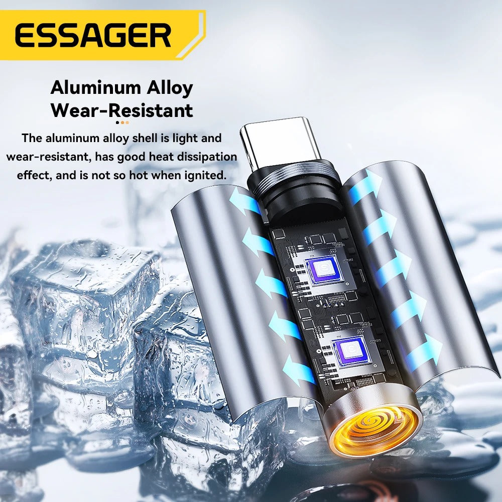 ⚡ ESSAGER™ Type-C Electric Lighter — Windproof, Rechargeable, and Sleekly Engineered