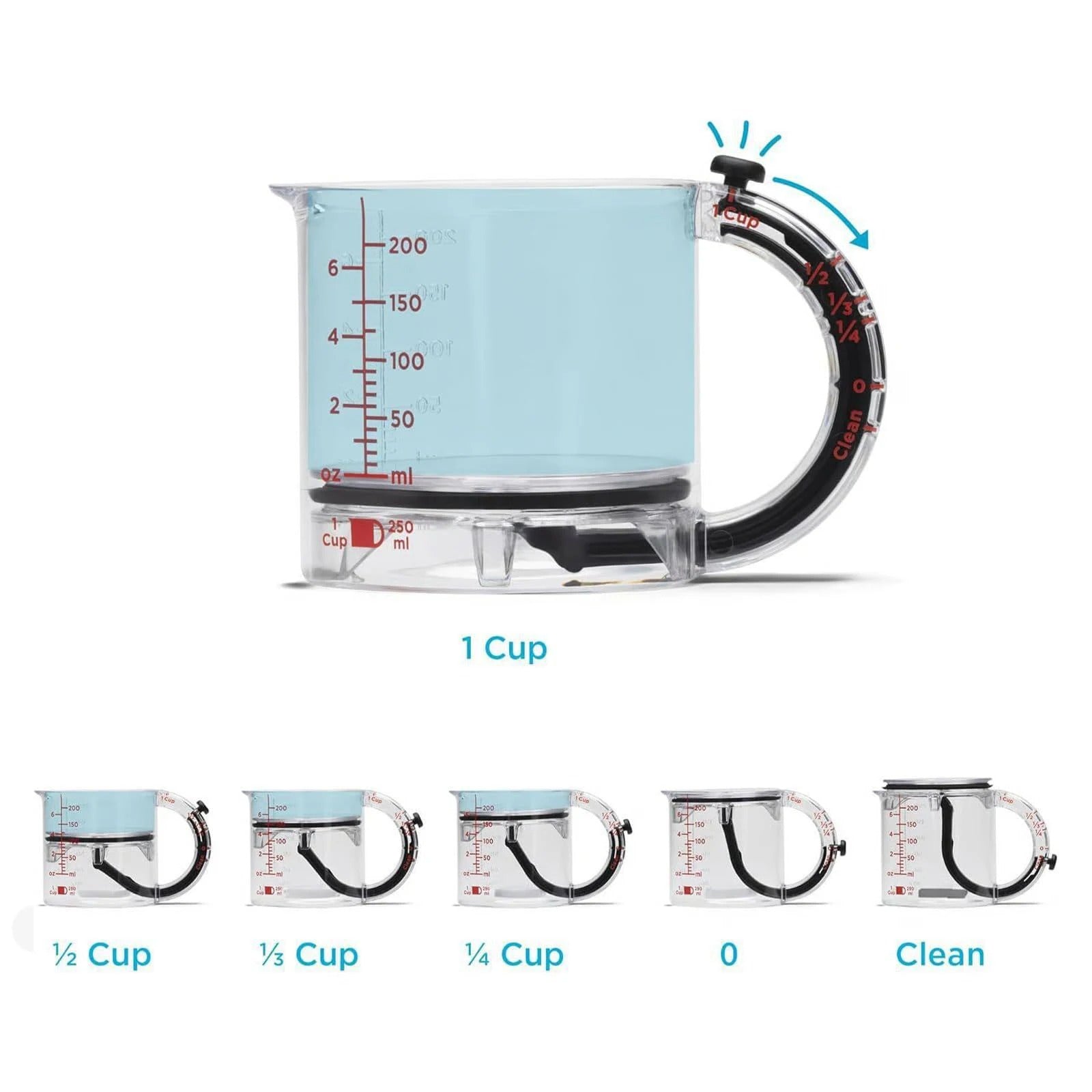 🍳 4-in-1 Adjustable Measuring Cup – Precision, Simplicity, and Clean Cooking
