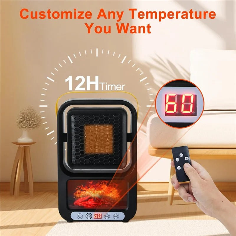🔥 EmberGlow™ Smart Portable Heater — Cozy Heat with Realistic Flame Ambience