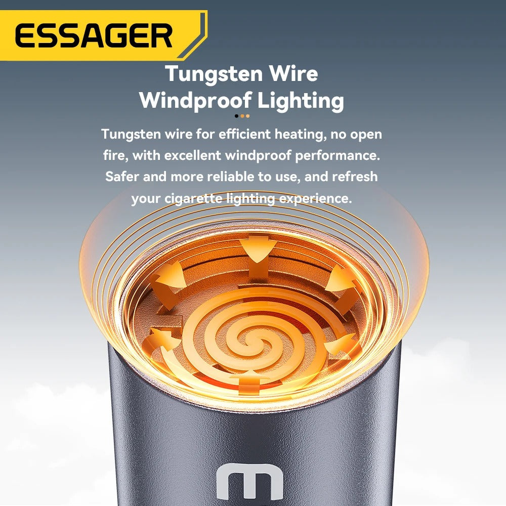 ⚡ ESSAGER™ Type-C Electric Lighter — Windproof, Rechargeable, and Sleekly Engineered