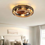 Enclosed Wrought Iron Ceiling Fan Light