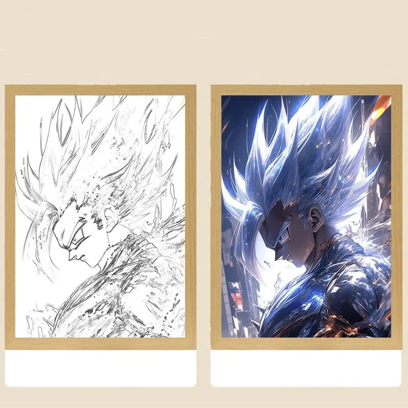 ⚡🔥 Super Saiyan LED Light Frame – Bring Your Favorite Heroes to Life! 💥🌌
