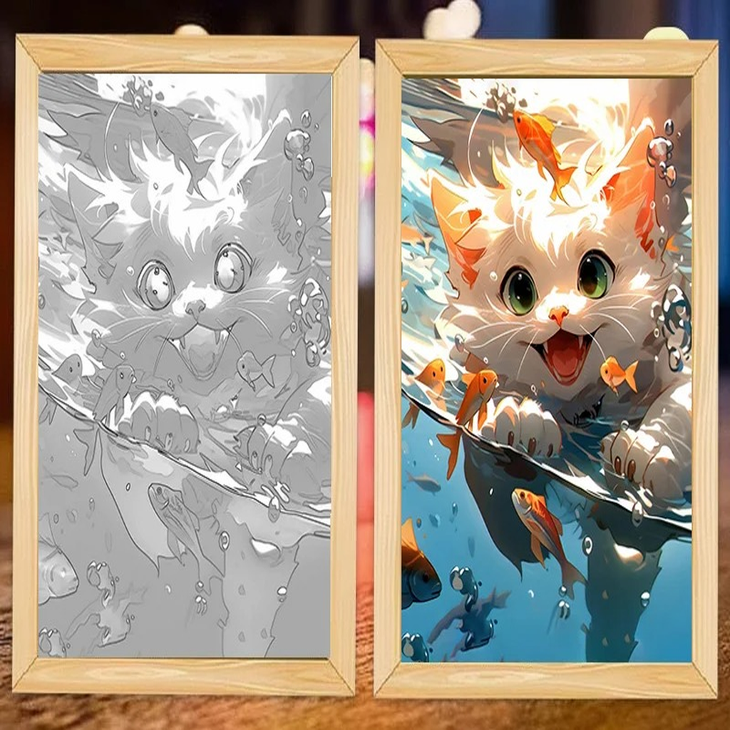 🐾✨ The Cat LED Light Frame Collection – Where Whiskers Meet Wonder! 🌙💛