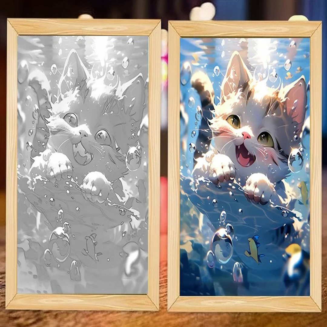 🐾✨ The Cat LED Light Frame Collection – Where Whiskers Meet Wonder! 🌙💛